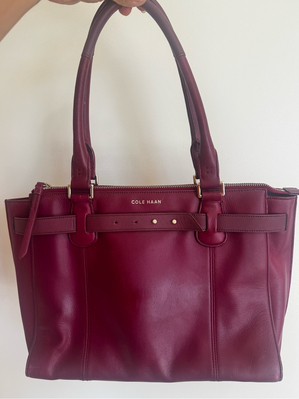 Cole Haan beet red satchel Cameron bag